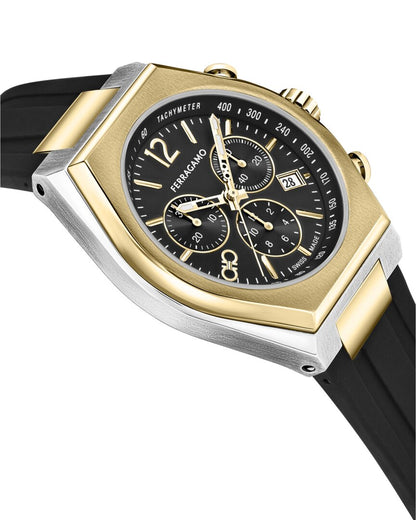 ferragamo men's tonneau chrono watch