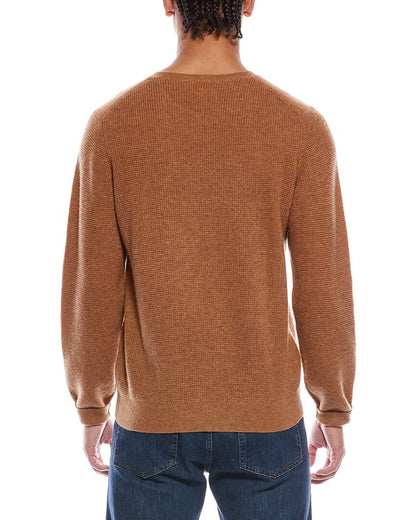 moss stitch wool & cashmere-blend crewneck sweater