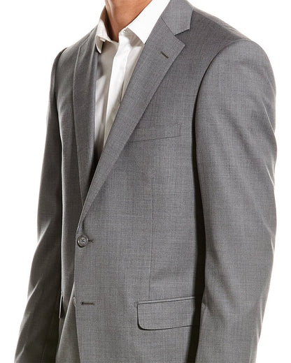 porto wool-blend suit with flat front pant