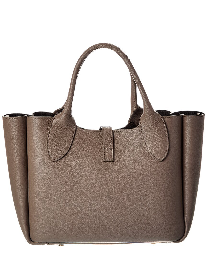 keira27 studded handle leather tote