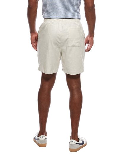 stretch linen-blend short