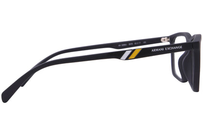 men's ax3089u square eyeglasses in matte black