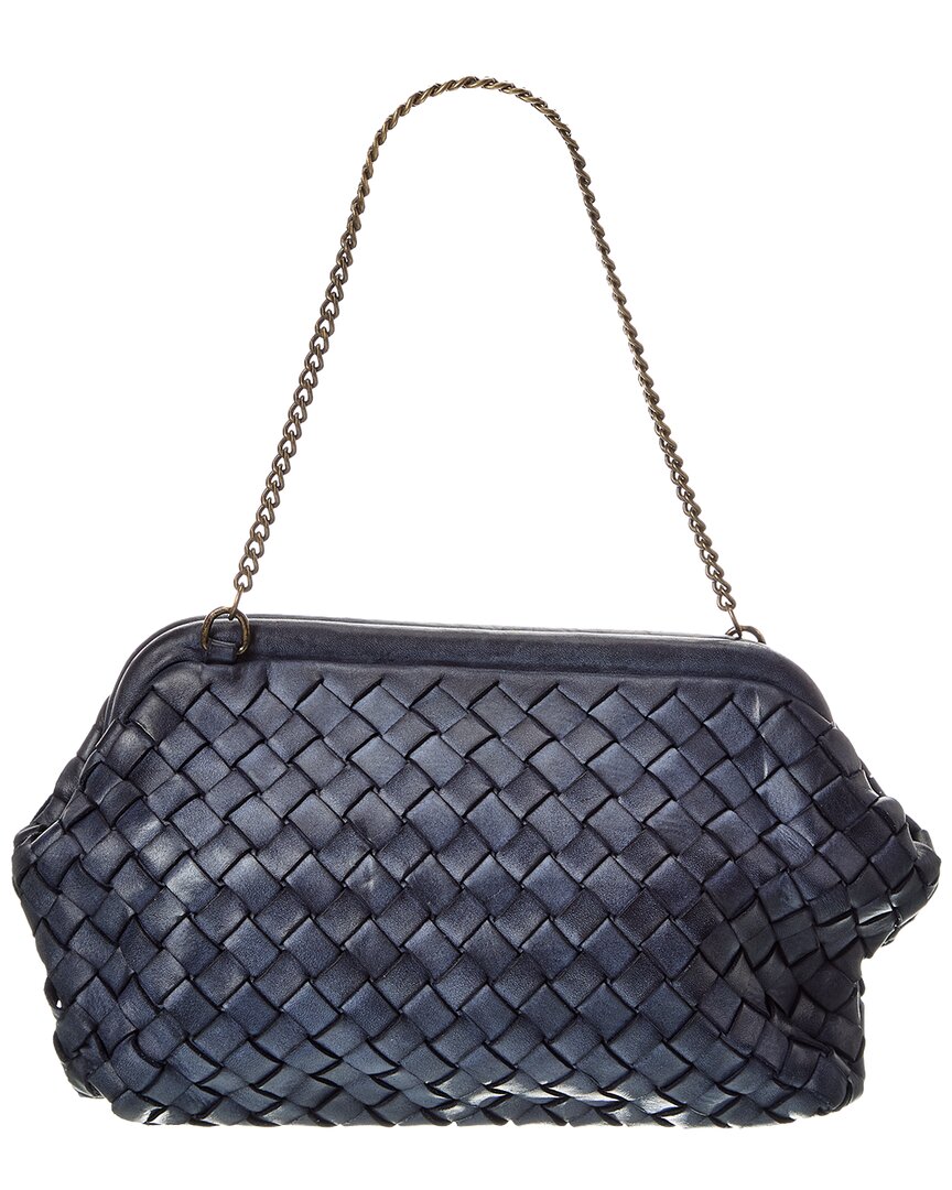 quincy hand woven leather clutch