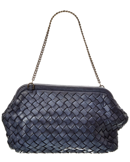 quincy hand woven leather clutch