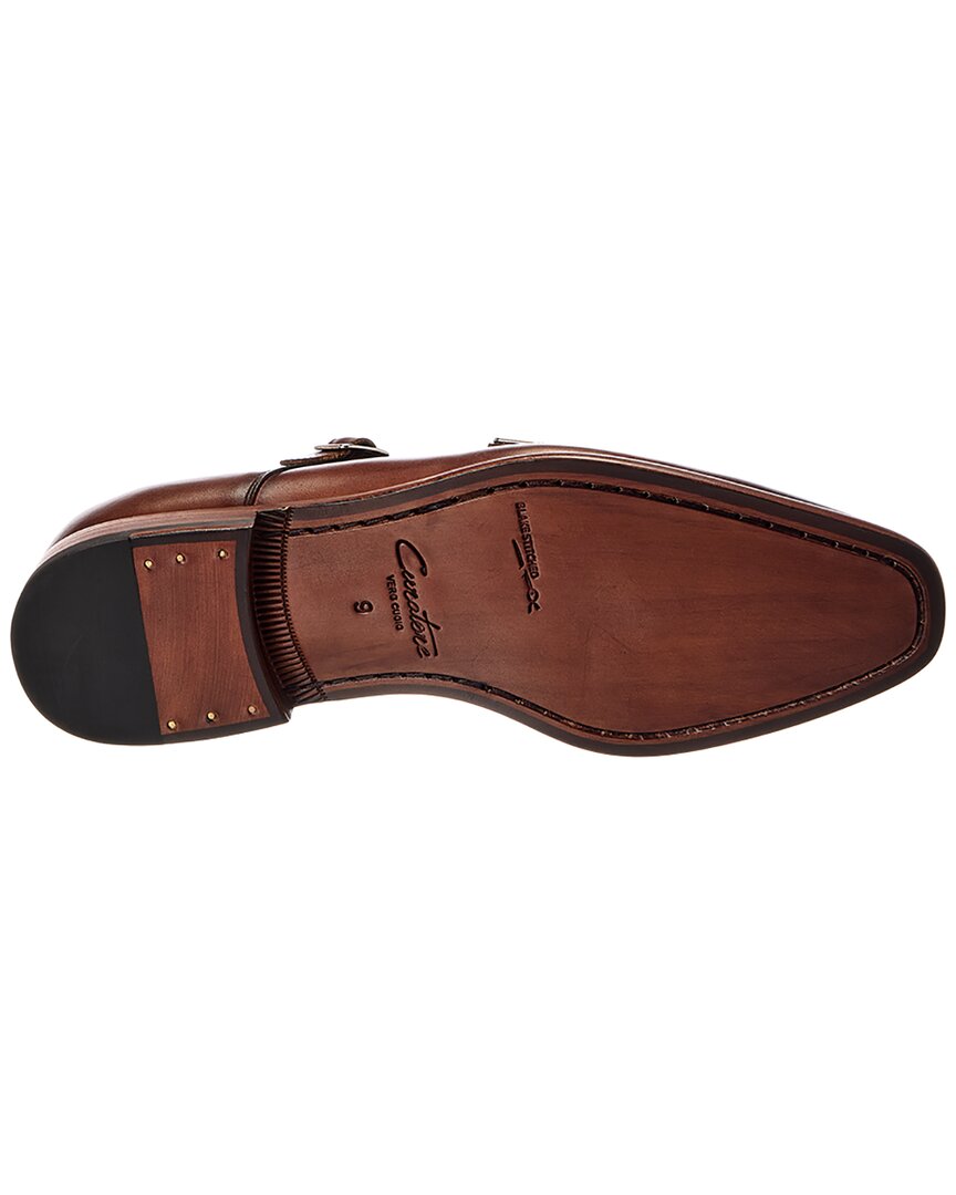apron double monk leather loafer