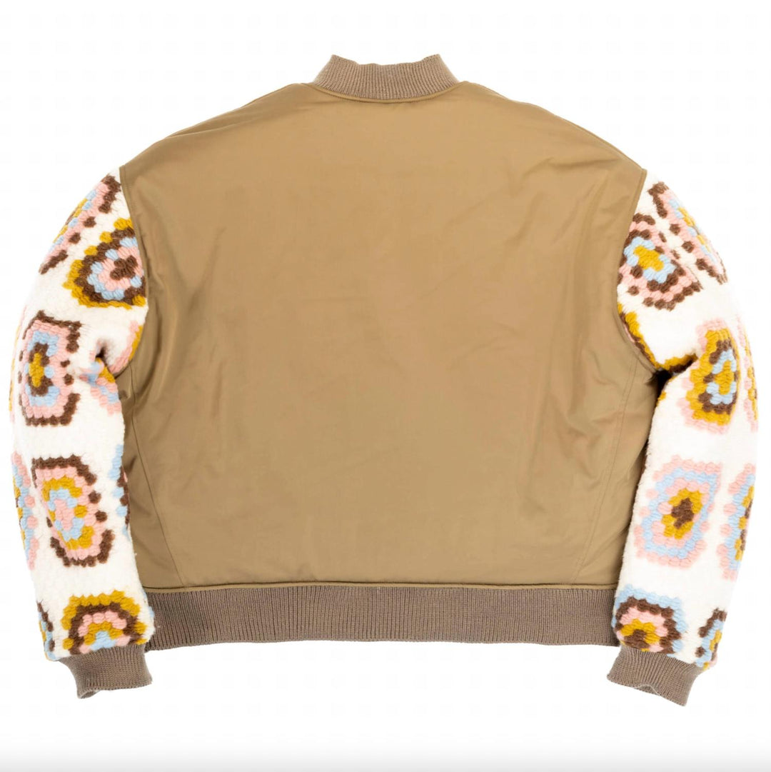 men's knit - technical bomber in brown