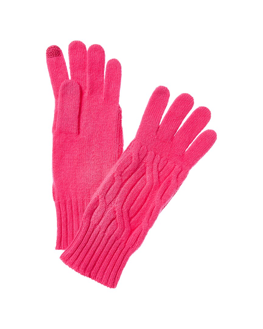 wide cable cashmere gloves