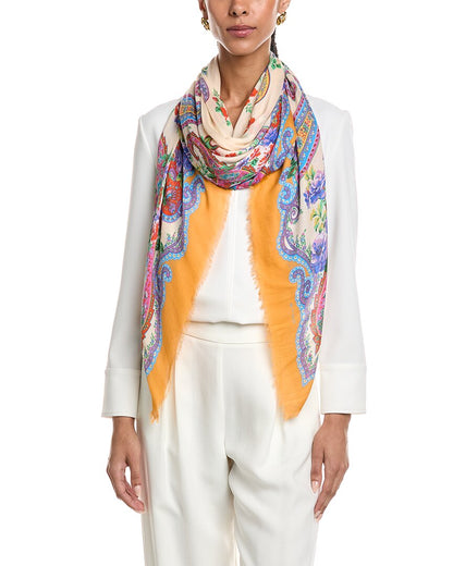 logo silk-blend shawl