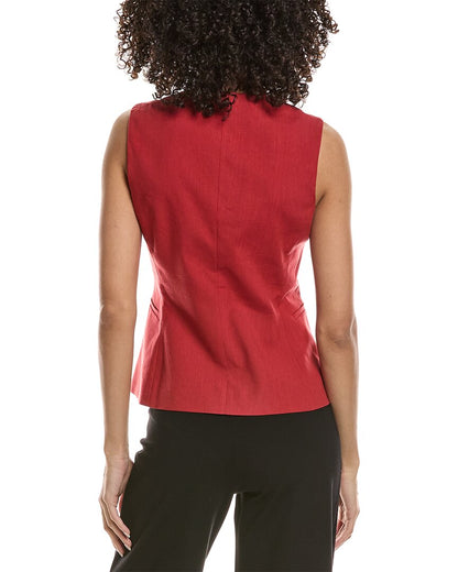 linen-blend vest