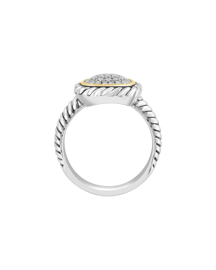 silver 0.20 ct. tw. diamond ring