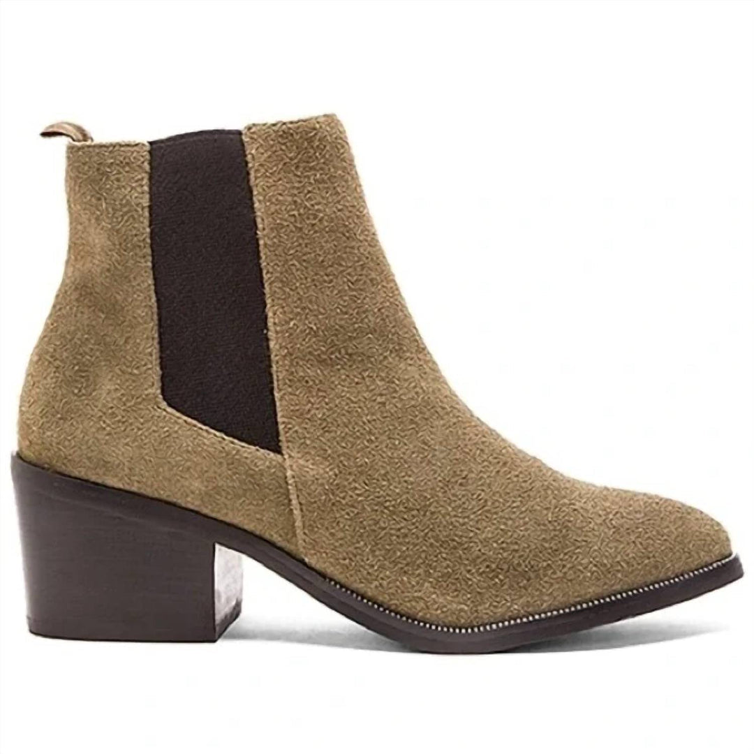 women's chelsea booties in moss green