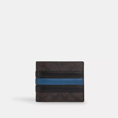 3 in 1 wallet in signature canvas with varsity stripe