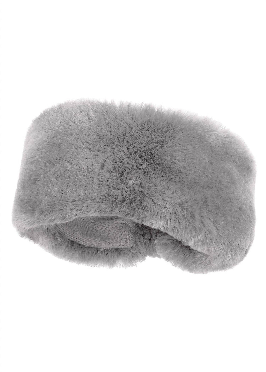 faux fur headband in grey