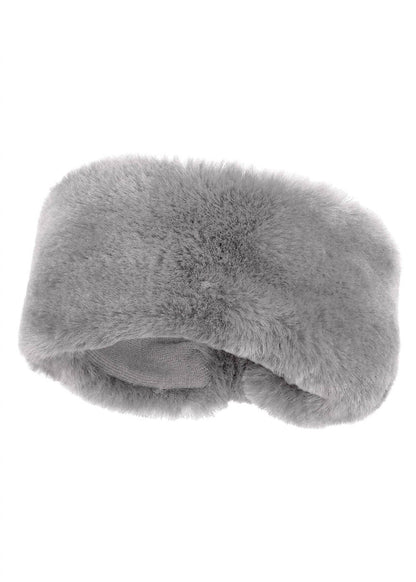 faux fur headband in grey