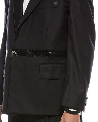 zip driver wool blazer