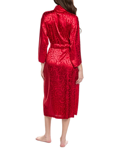 scroll satin jacquard robe