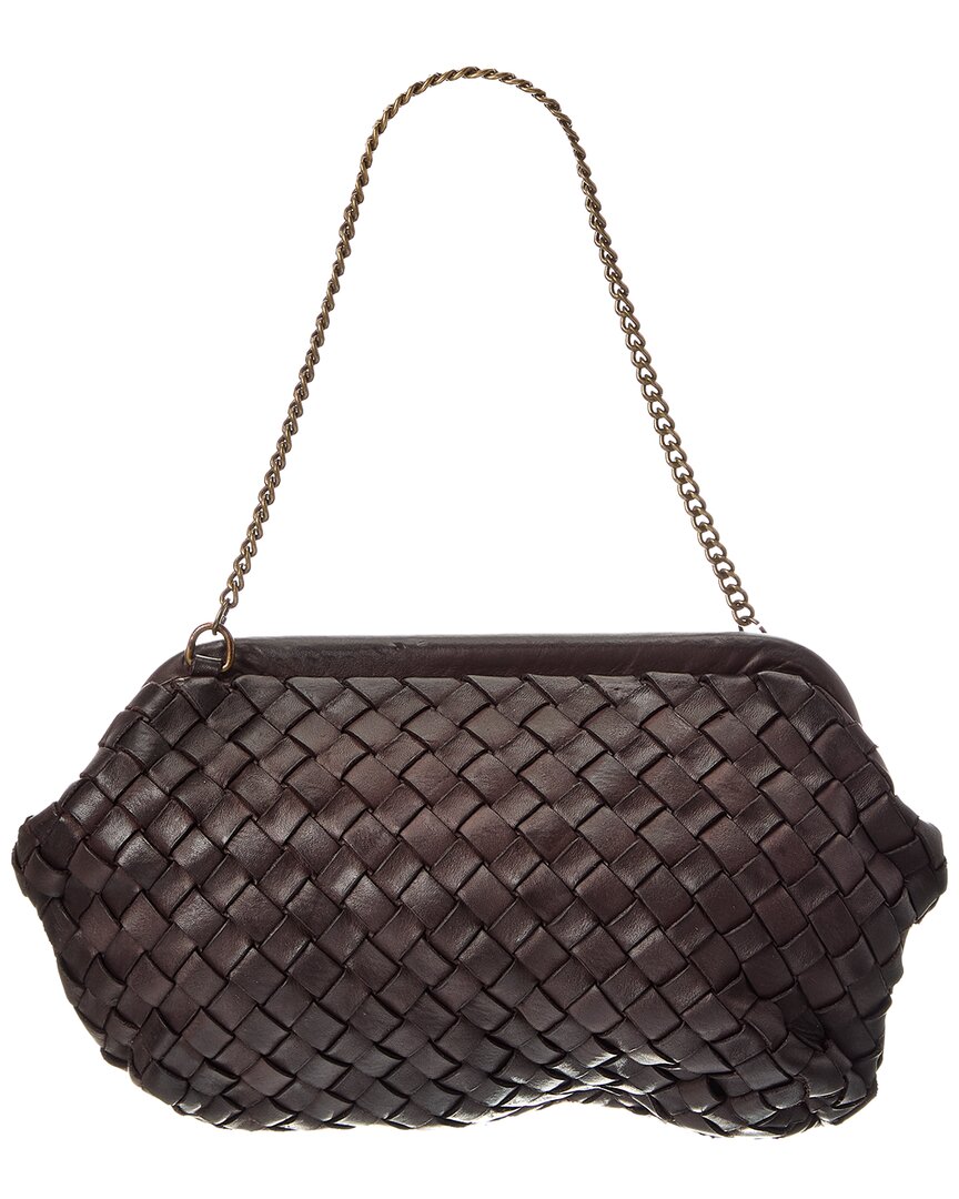 quincy hand woven leather clutch