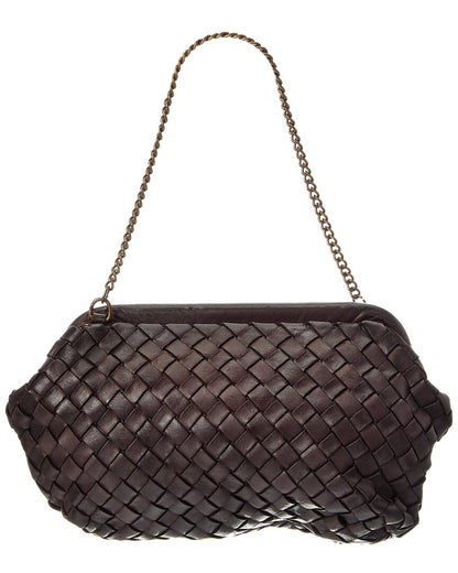 quincy hand woven leather clutch