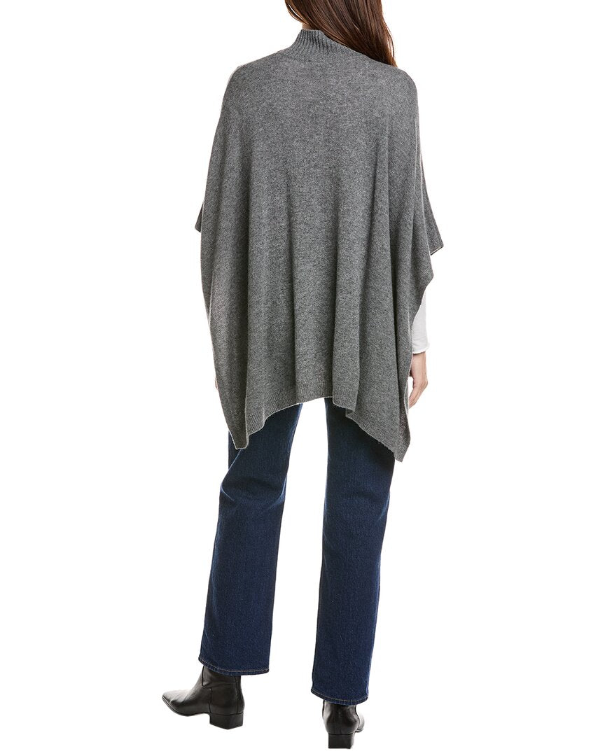 knit funnel neck cashmere poncho