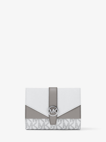 greenwich medium signature logo trifold wallet