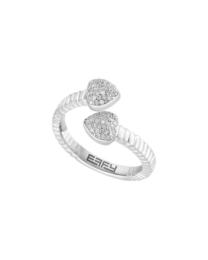 silver 0.21 ct. tw. diamond ring