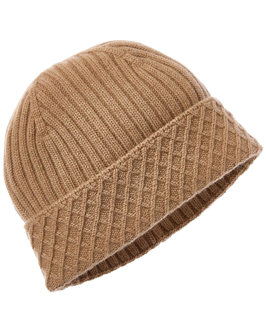 diamond cuff rib cashmere beanie