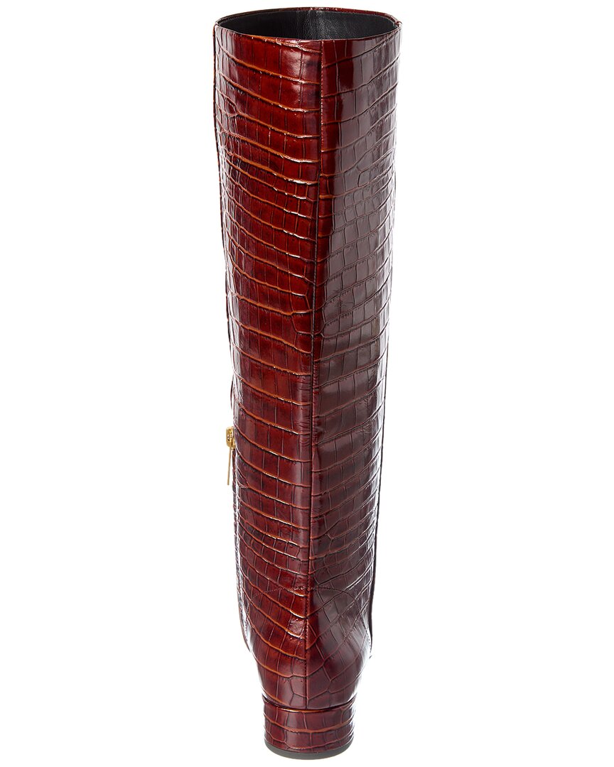 cecile croc-embossed leather knee-high boot