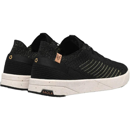 women's cannon knit 3 sneakers in black/gold