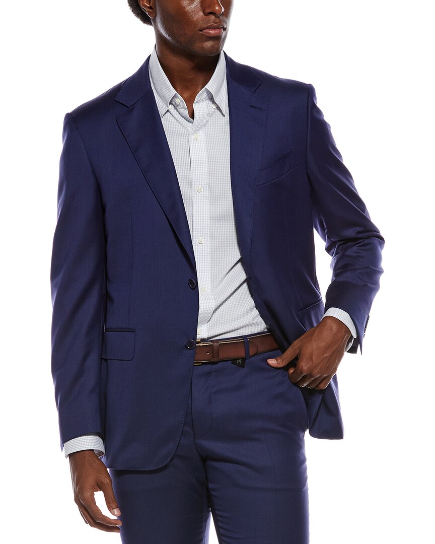 2pc wool suit with flat front pant