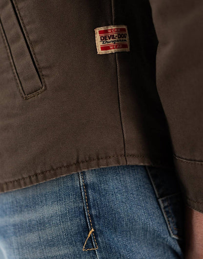 quilted deck jacket in dark roast