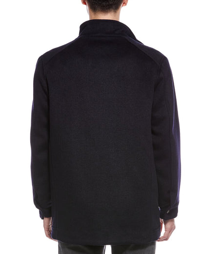 multipockets wool-blend field coat