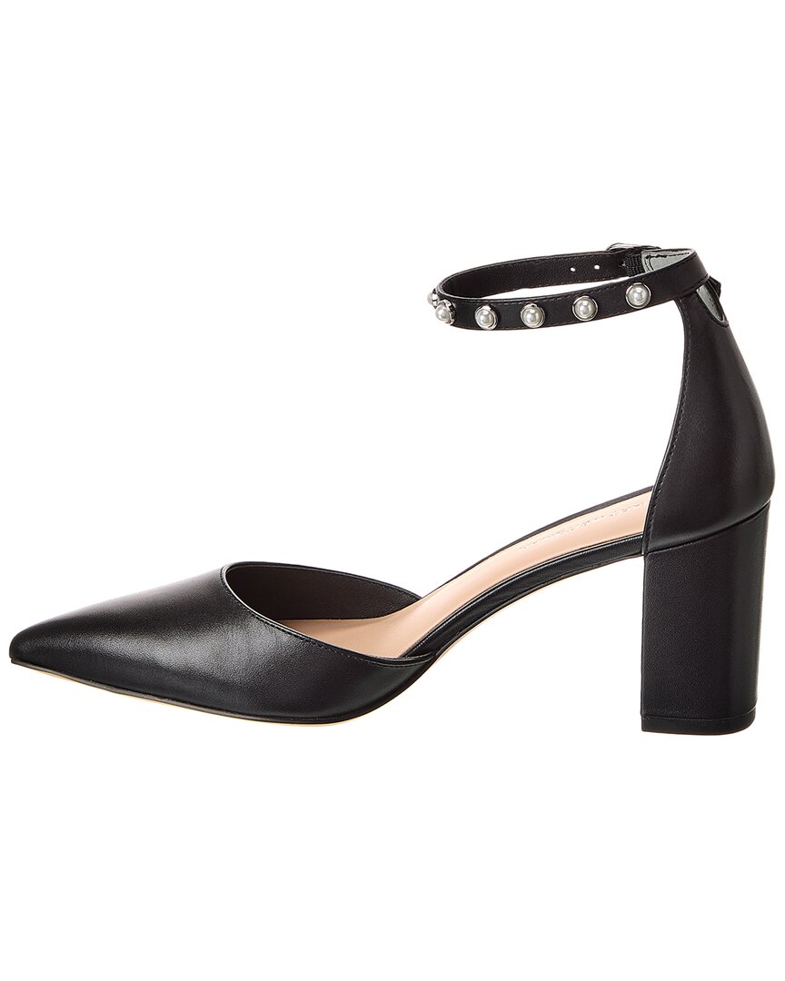 pearl strap block 75 leather pump