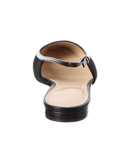 olivia suede & leather slingback flat