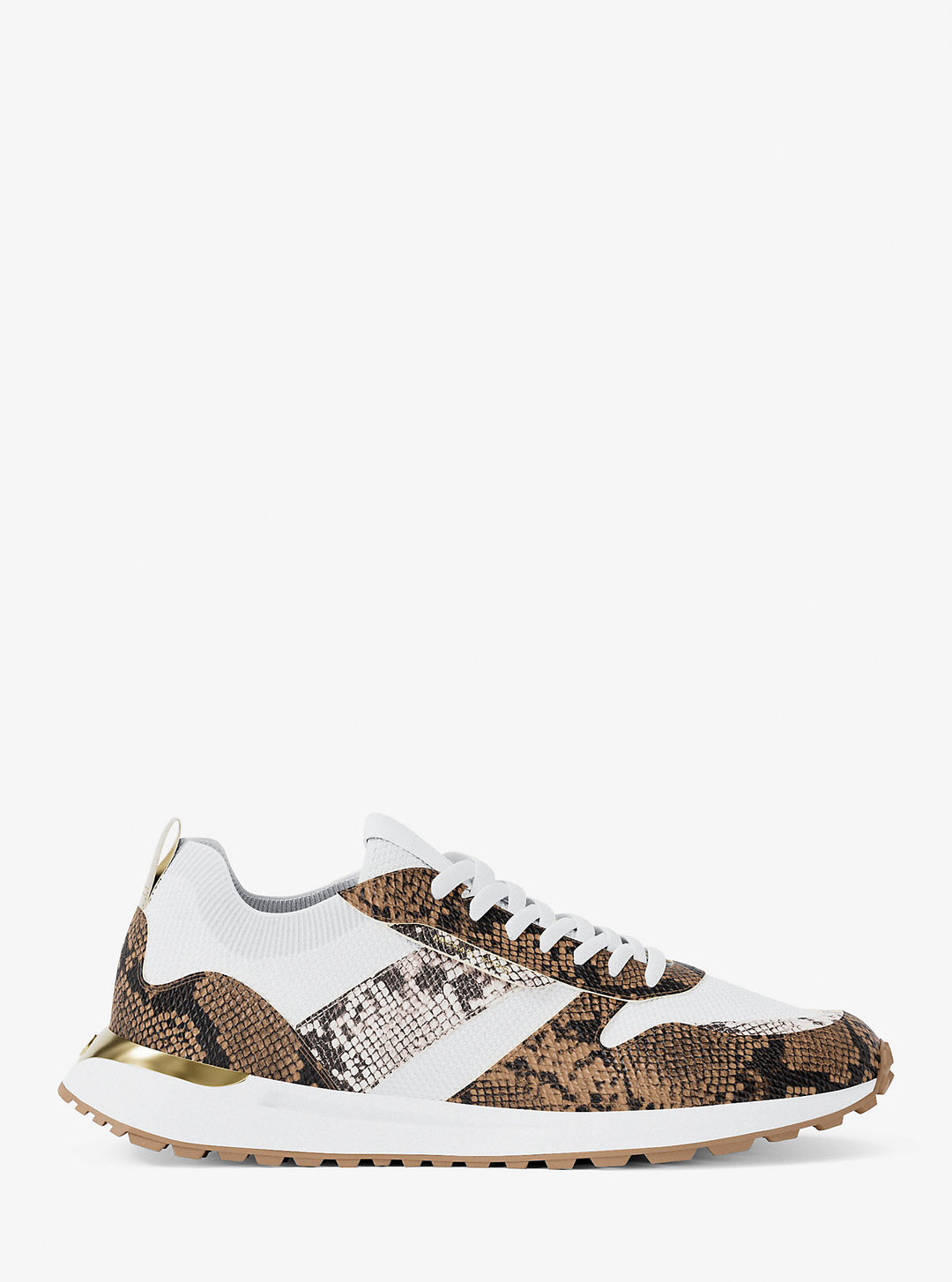 jesse stretch knit and snake embossed trainer