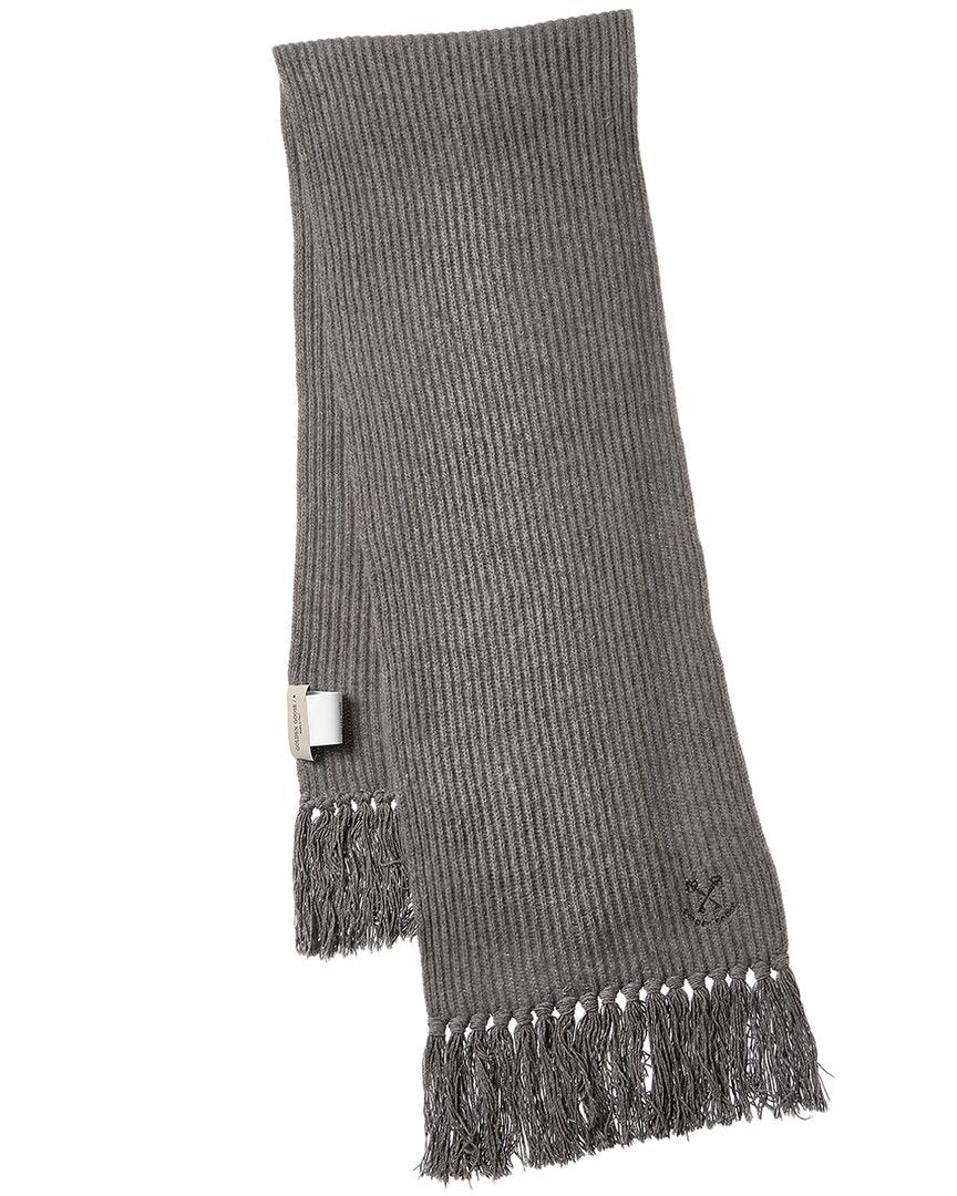 ribbed knit wool scarf