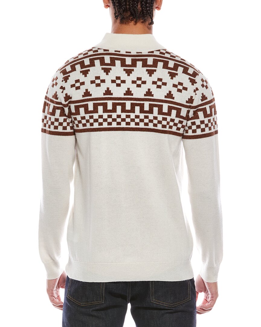 fairisle wool & cashmere-blend 1/4-zip mock neck sweater