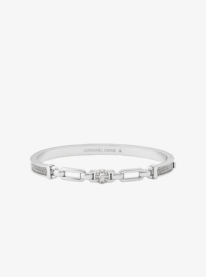 pavé logo bangle and stud earrings gift set
