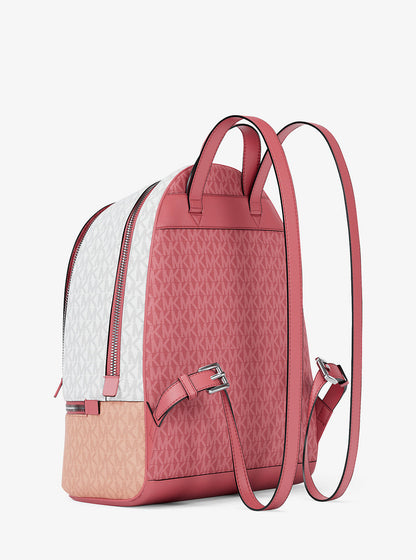 rhea medium color-block signature logo backpack