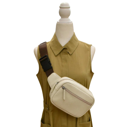 zip belt bag in bone