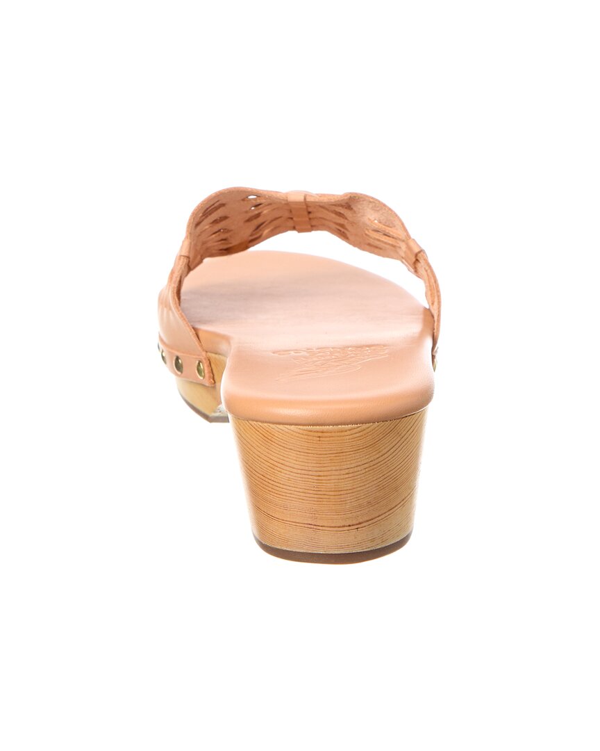 open woven leather clog