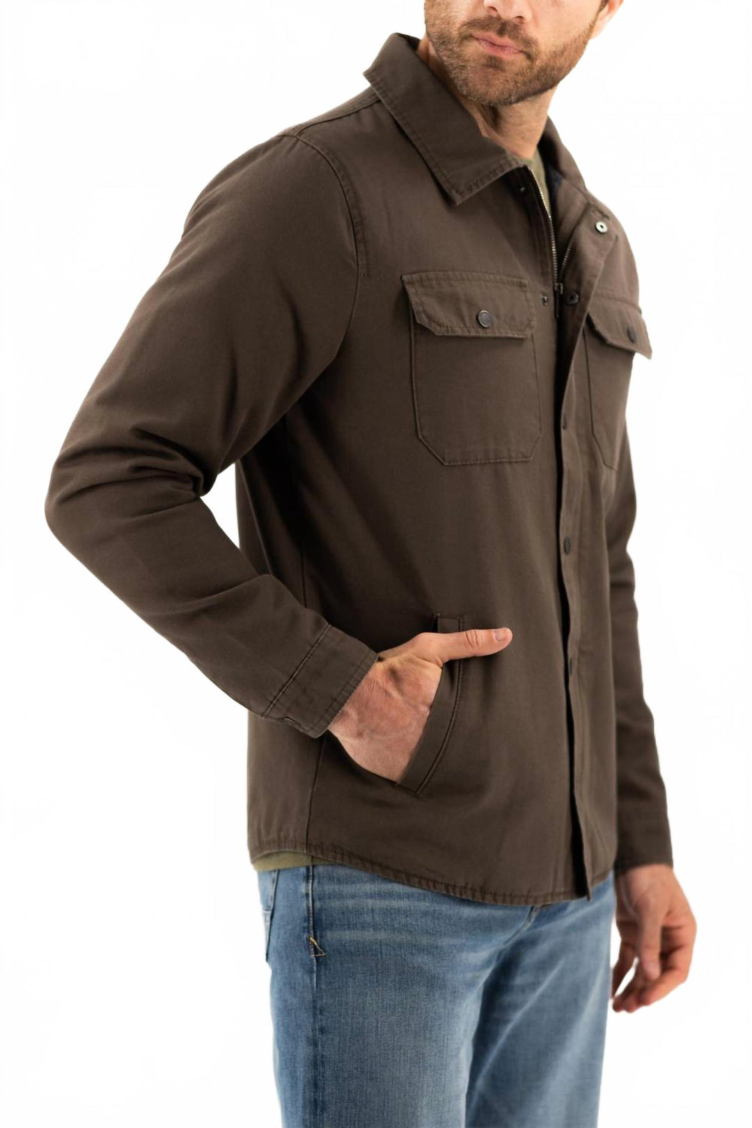 quilted deck jacket in dark roast