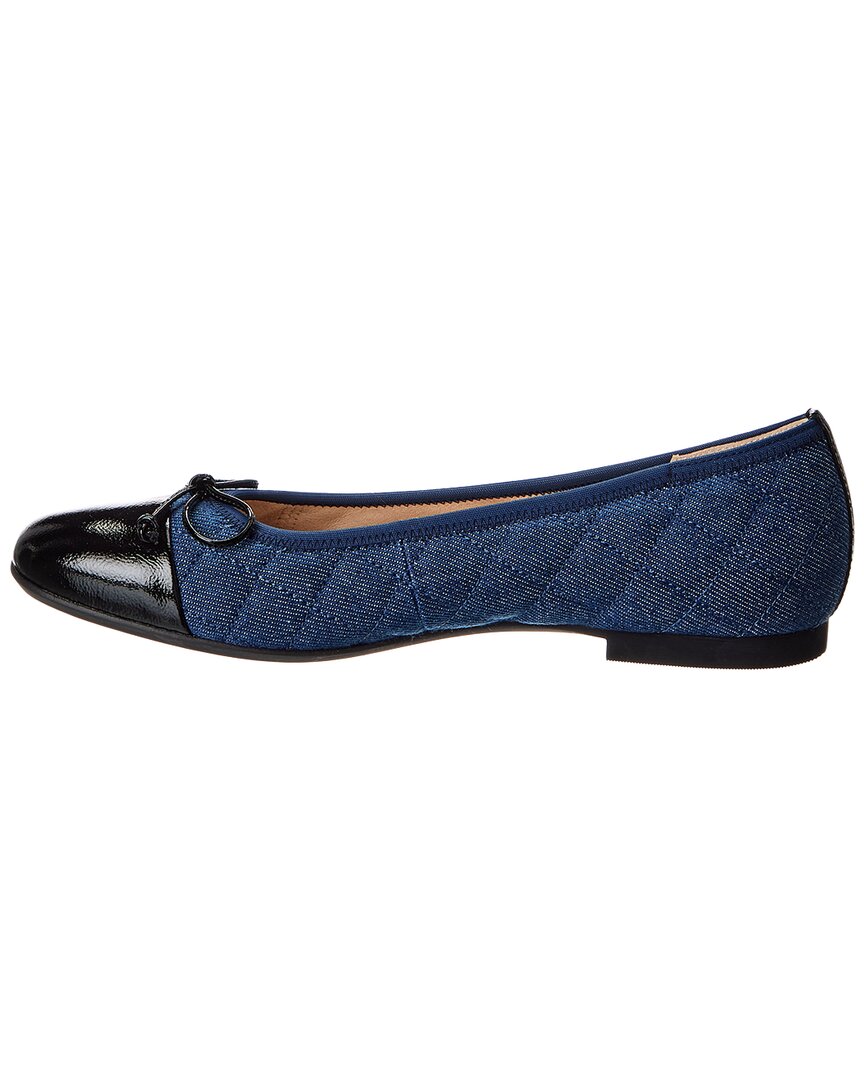 denim & leather ballet flat