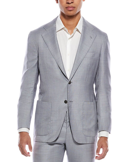 2pc cashmere, linen, & silk-blend suit