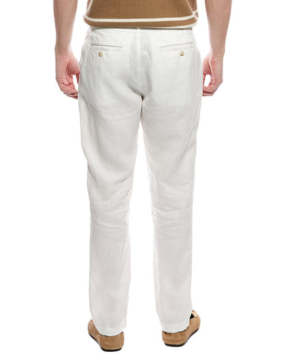 linen tapered pleated trouser