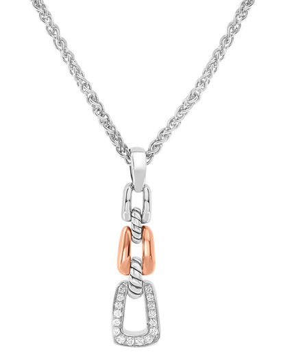 silver & 18k 0.16 ct. tw. diamond necklace