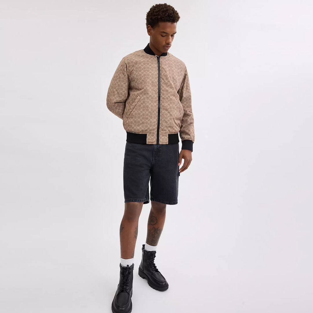 reversible ma 1 jacket in recycled polyester
