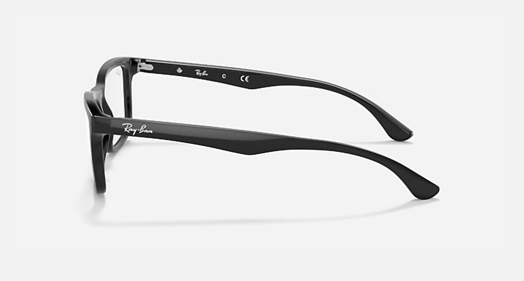 men's square optic eyeglasses in polished black