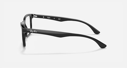 men's square optic eyeglasses in polished black
