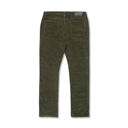 men's stretch velvet slim-fit jeans in dark olive