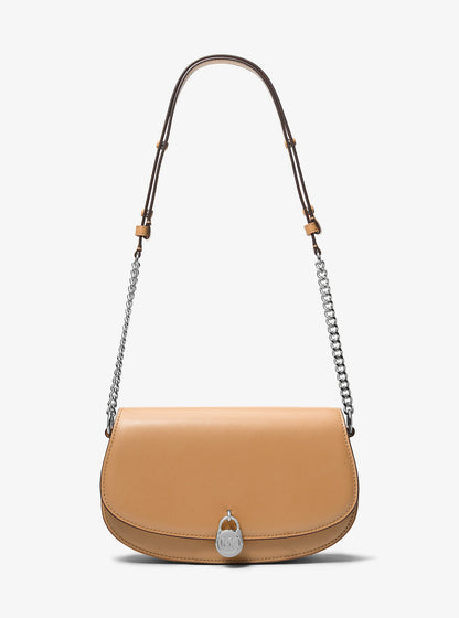 mila medium leather messenger bag